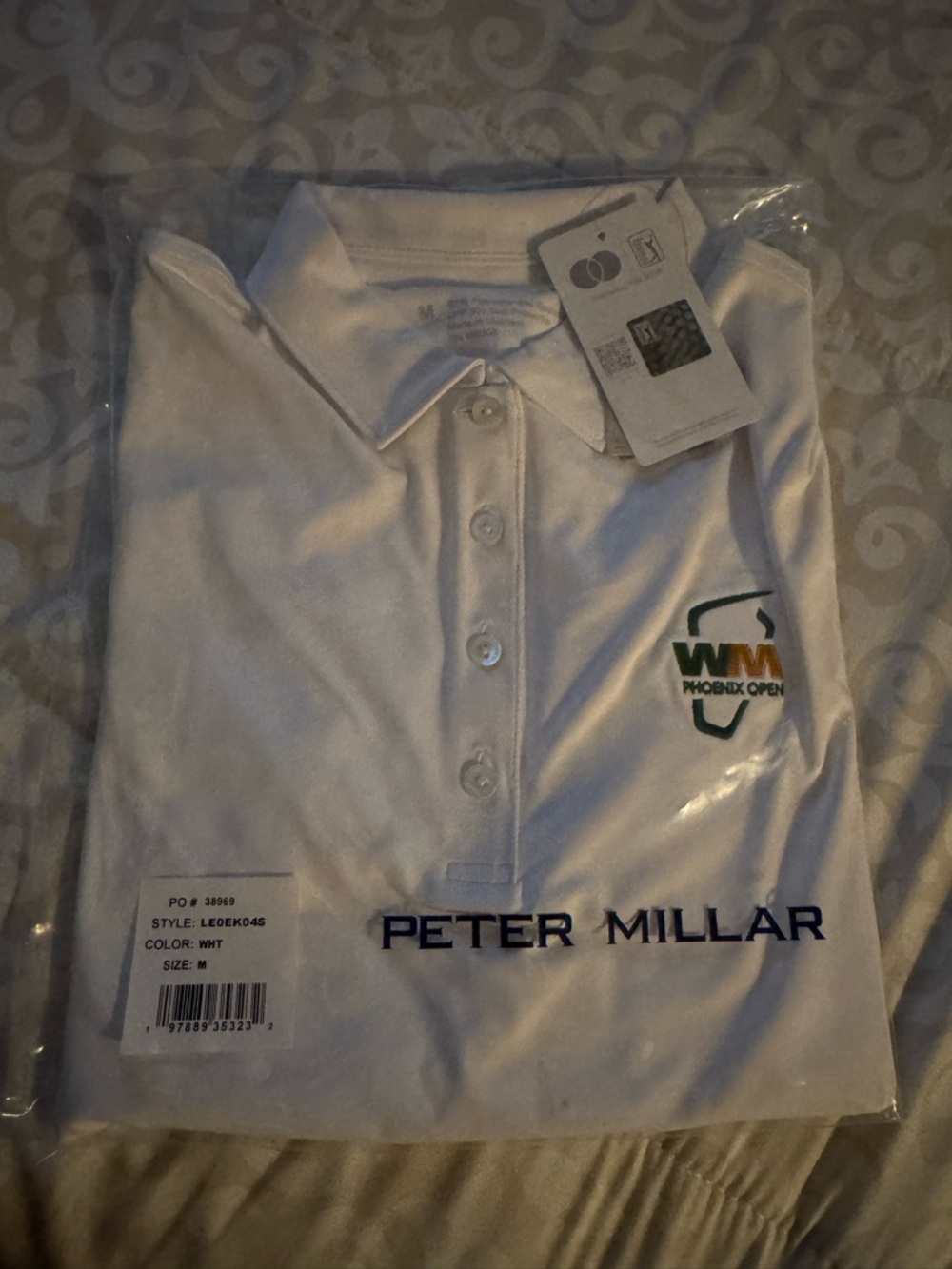 Peter Millar women’s White Polo with WM Phoenix Open Embroidered Logo